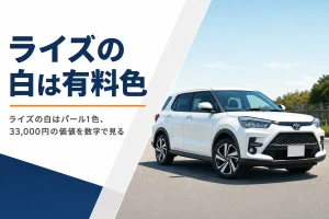 パールの輝きが分かる白いコンパクトSUVの側面