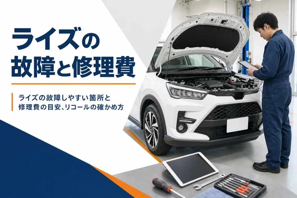 整備工場で点検中のコンパクトSUVのアイキャッチ