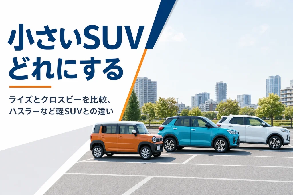 大きさの違う小さいSUV3台が並んだアイキャッチ